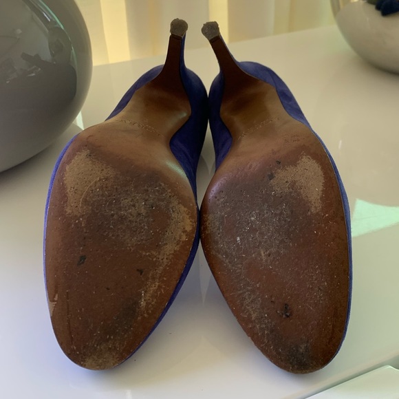 J. Crew Iris Blue Leather Suede Pump Stiletto Heel - Picture 5 of 15